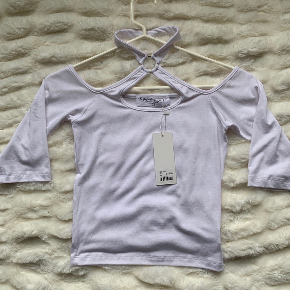 Emma & Sam White 3/4 Length Top